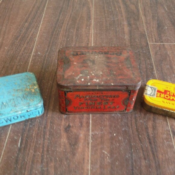 Antique Other - Lot of 3 Vintage Antique Tins Myrtle Cut Edgeworth Murray's Erinmore Farmhouse